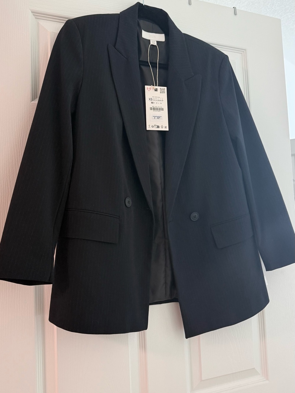 Zara Black Two-Button Tailored Blazer XS Oversized style